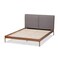 Baxton Studio Aveneil Grey Upholstered Walnut Finished King Size Platform Bed 149-8773 - alternate 8